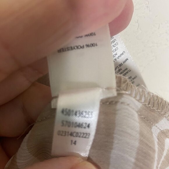 Chicos 3 Draped Open Front Striped Cardigan XL Vest Sheer Tan Striped - Picture 5 of 11